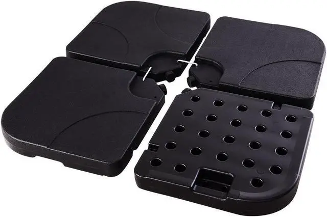 Alt view image 6 of 7 - 20" Patio Offset Umbrella Base Stand Weights Sand Water Filled Base Plate Set