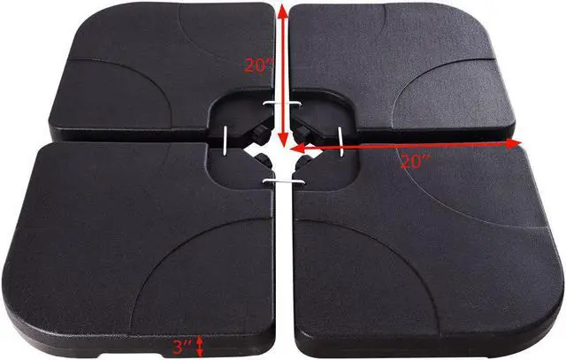 Alt view image 5 of 7 - 20" Patio Offset Umbrella Base Stand Weights Sand Water Filled Base Plate Set