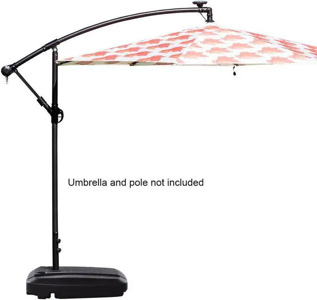 Alt view image 2 of 7 - 60L Universal Offset Patio Umbrella Base Plastic Weighted Fill Water Sand Wheel