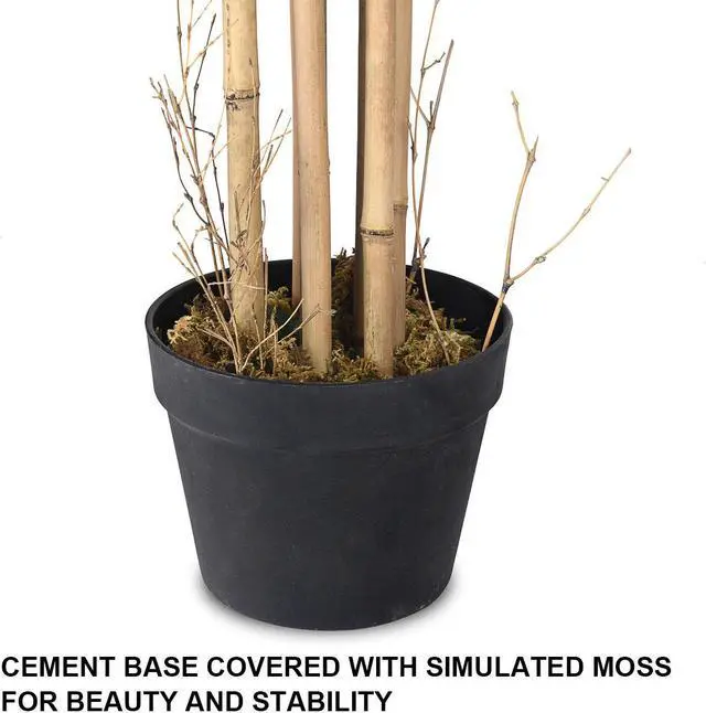 Alt view image 3 of 7 - 5-Feet Artificial Bamboo Silk Tree Green Indoor-Outdoor Home Decorative Planter