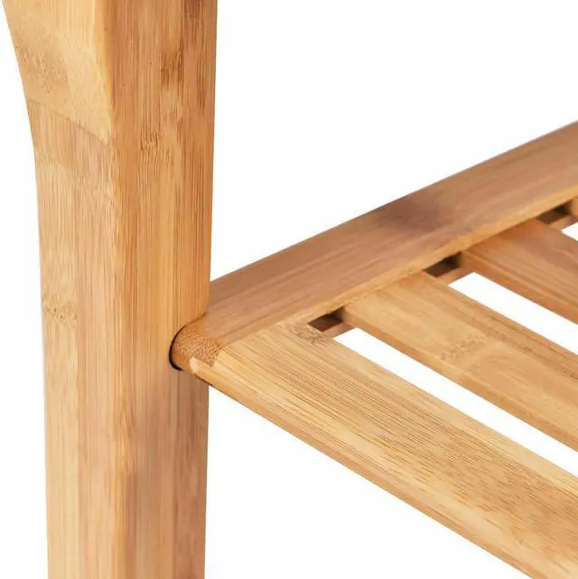 Alt view image 7 of 7 - Shower Seat Bench Bamboo Bathroom Spa Bath Organizer Stool with Storage Shelf