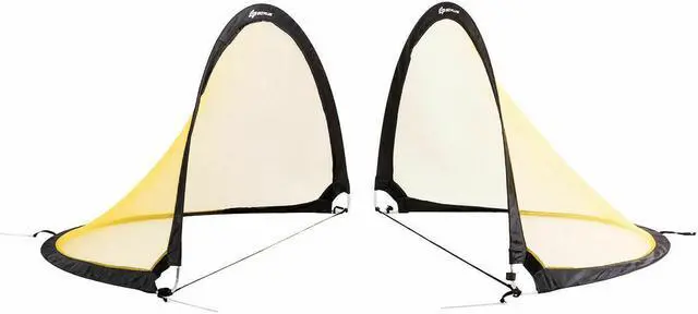 Alt view image 2 of 7 - Set of 2 Portable Pop-Up Soccer Goals 6' 4' 2.5' for Backyard w bag and 2 stakes