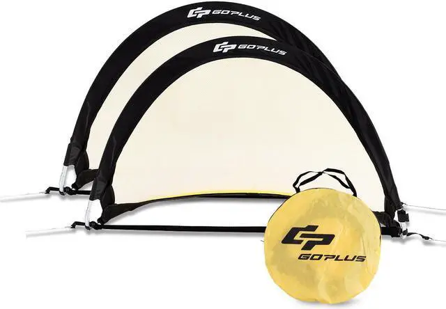 Alt view image 7 of 7 - Set of 2 Portable Pop-Up Soccer Goals 6' 4' 2.5' for Backyard w bag and 2 stakes