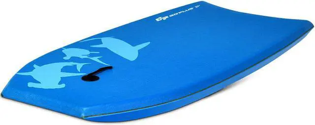 Alt view image 2 of 7 - 37" Lightweight Super Bodyboard Surfing W/Leash EPS Core Boarding Blue Shark