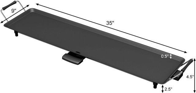 Alt view image 2 of 7 - Electric Teppanyaki Table Top Grill Griddle BBQ Barbecue Nonstick Camping