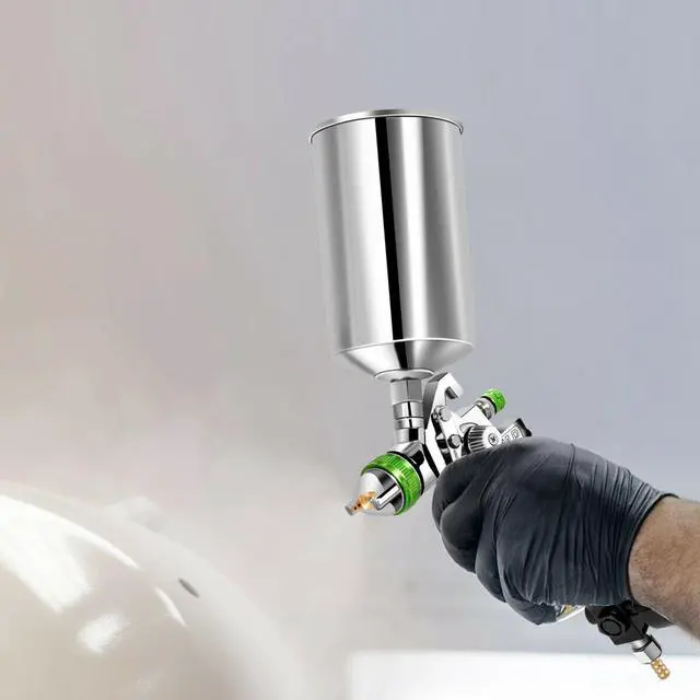 Alt view image 6 of 7 - 2.5mm HVLP Gravity Feed SPRAY GUN Kit w/Regulator Auto Paint Primer Metal Flake