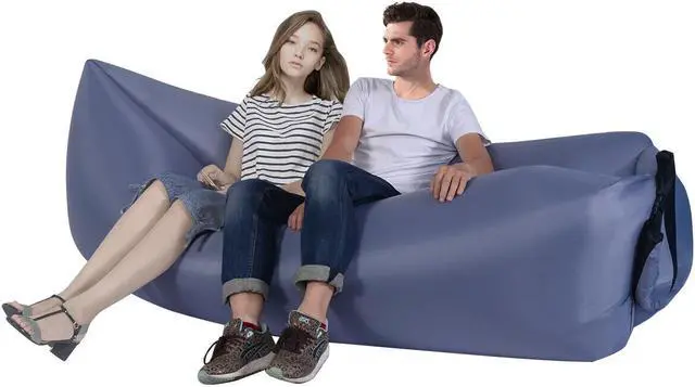 Main image of Outdoor Portable Lazy Inflatable Sleeping Camping Bed Gray