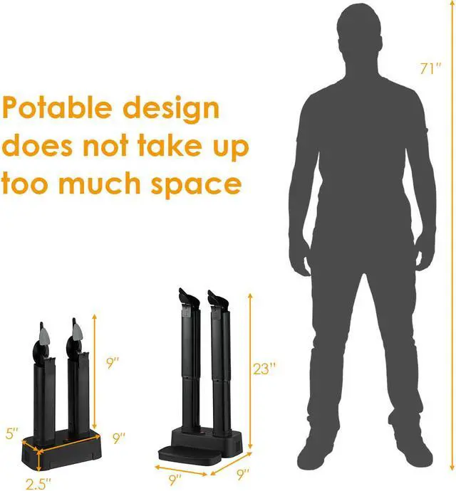 Alt view image 2 of 7 - 2-Shoe Electric Shoe Dryer Warmer Portable Adjustable Boots Socks Gloves Helmets