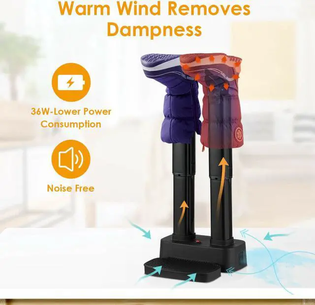 Alt view image 3 of 7 - 2-Shoe Electric Shoe Dryer Warmer Portable Adjustable Boots Socks Gloves Helmets