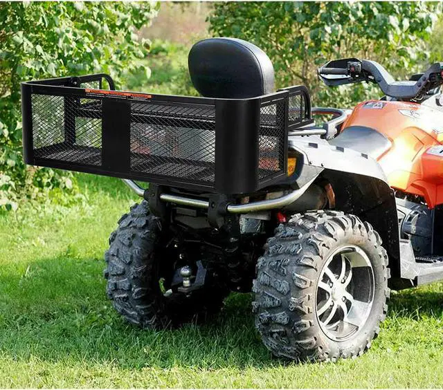 Alt view image 7 of 7 - ATV UTV Universal Rear Drop Basket Rack Steel Cargo Hunting