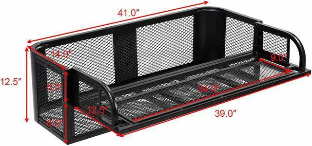 Alt view image 2 of 7 - ATV UTV Universal Rear Drop Basket Rack Steel Cargo Hunting