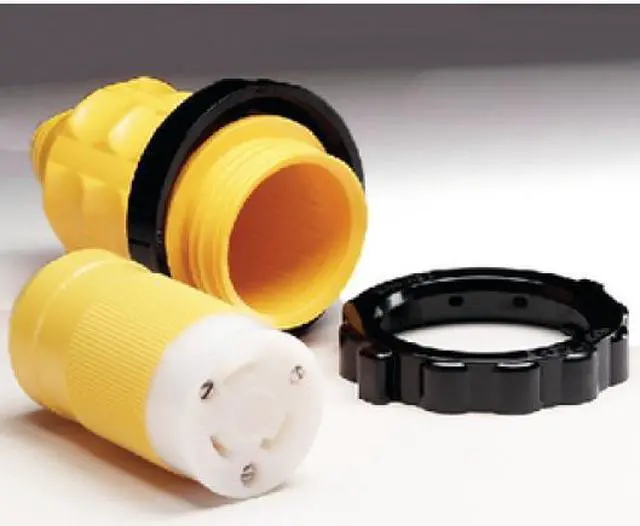 Alt view image 2 of 4 - Marinco 305CRCN.VPK 30A Female Connector w/Cover & Rings