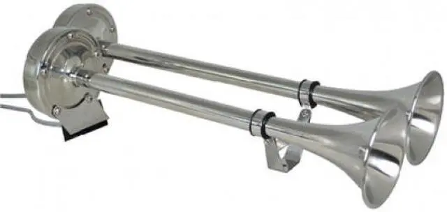 Alt view image 2 of 7 - Marinco/Guest/AFI/Nicro/BEP 10029XLP HORN DUAL TRUMP W/PLASTIC CVR