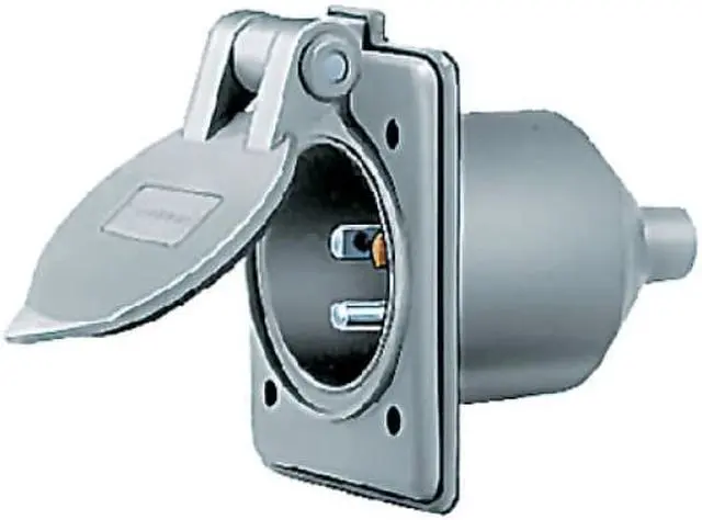 Alt view image 2 of 4 - HUBBELL WIRING DEVICE-KELLEMS HBL61CM64 Flanged Inlet, 15 A Amps, 125V AC,