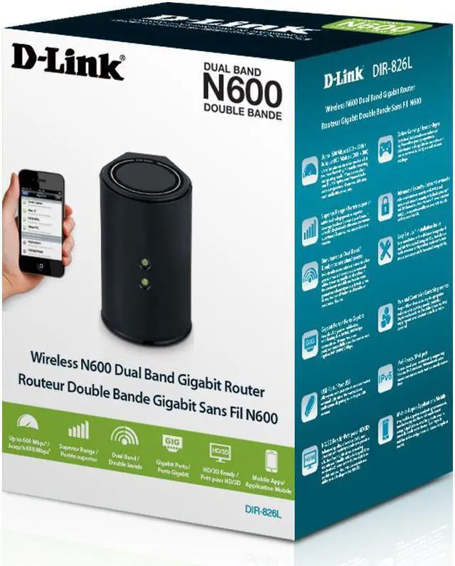 Alt view image 4 of 5 - NEW D-Link Wireless N 600 Mbps Home Cloud App-Enabled Dual-Band Gigabit Router (DIR-826L)