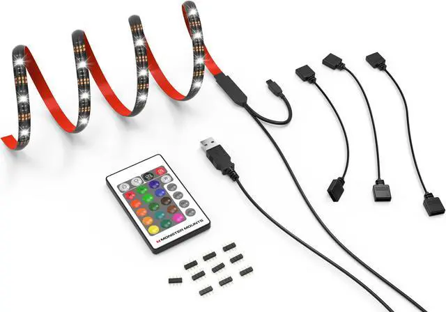 Alt view image 4 of 9 - QUAD STRIP Home Theater TV LED Backlight Kit - OTB04