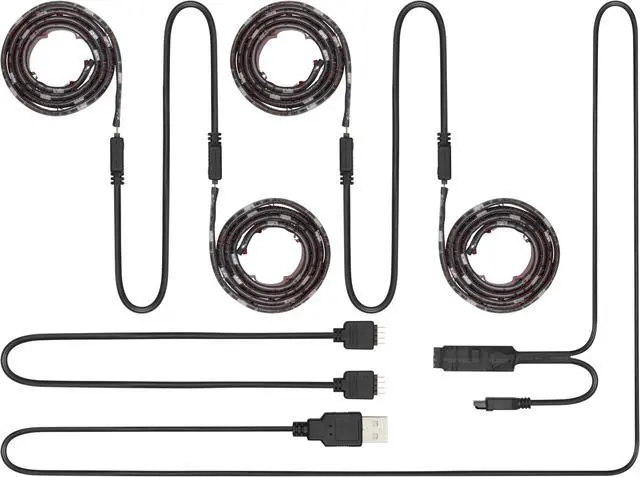 Alt view image 7 of 9 - QUAD STRIP Home Theater TV LED Backlight Kit - OTB04