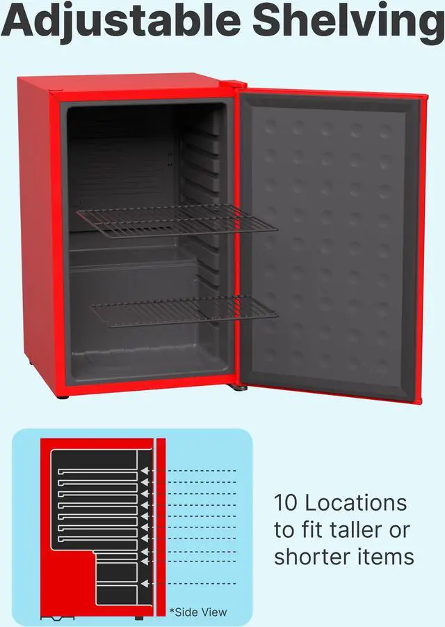Alt view image 6 of 7 - Husky  Large Solid Door 2.3-cu ft Mini Fridge (Red)