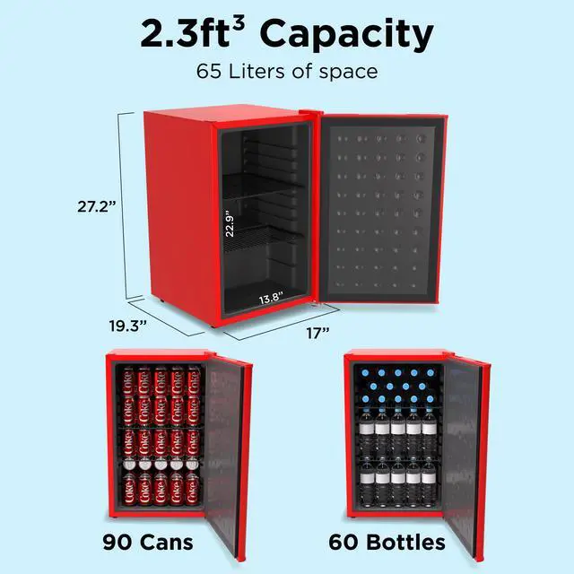 Alt view image 3 of 7 - Husky  Large Solid Door 2.3-cu ft Mini Fridge (Red)