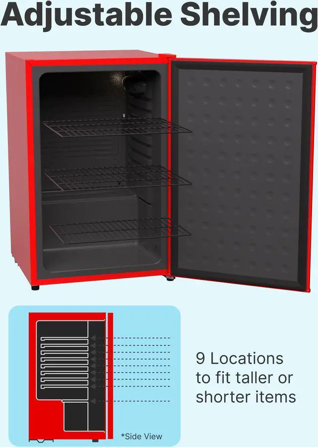 Alt view image 6 of 7 - Husky XL Solid Door 4.3 Cu. ft. Mini Fridge (Red)