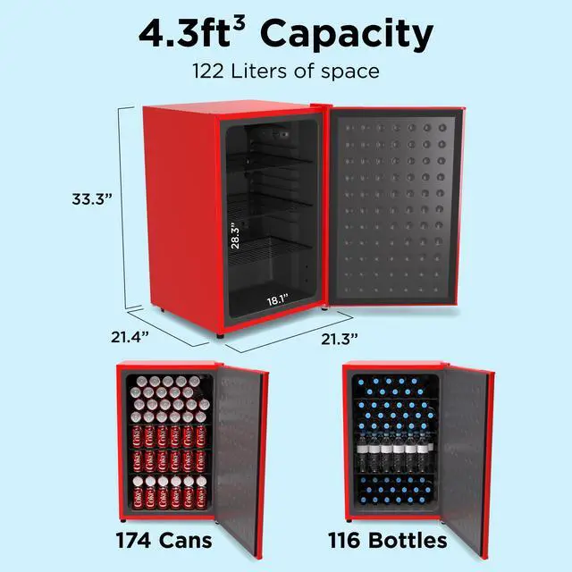Alt view image 3 of 7 - Husky XL Solid Door 4.3 Cu. ft. Mini Fridge (Red)