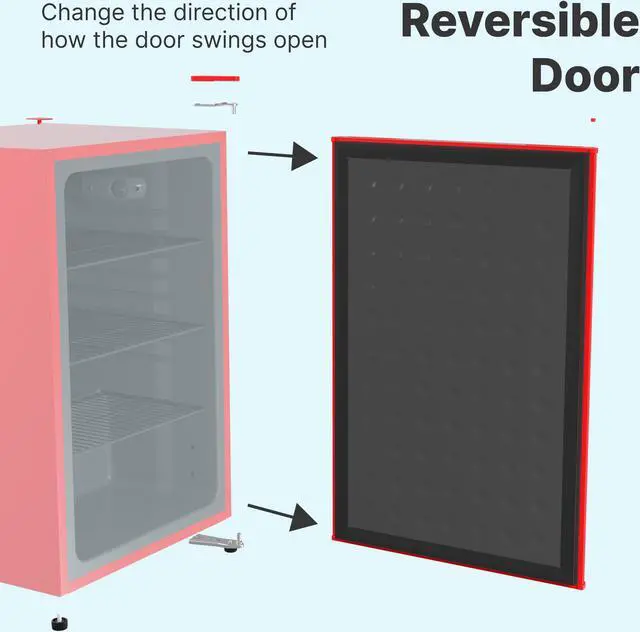 Alt view image 5 of 7 - Husky XL Solid Door 4.3 Cu. ft. Mini Fridge (Red)