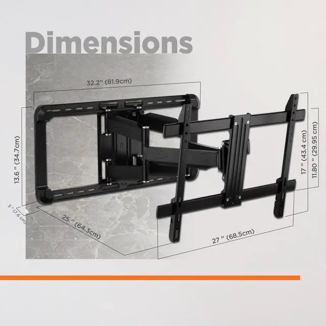 Alt view image 7 of 7 - ProMounts Premium Full Motion TV Wall Mount | For TVs 37" - 100"