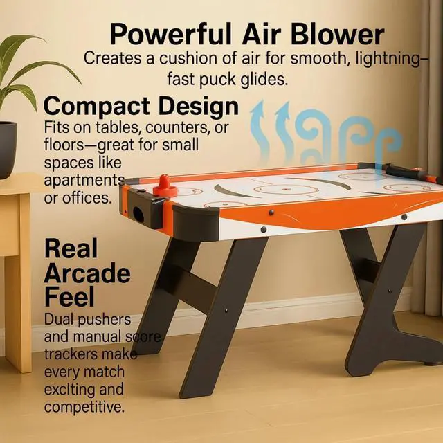 Alt view image 2 of 6 - ProMounts Full-Size Air Hockey Table  Durable, Compact & Easy to Assemble for Game Room Fun (GS-AT-5193)