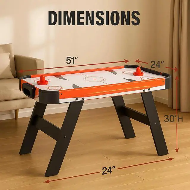 Alt view image 5 of 6 - ProMounts Full-Size Air Hockey Table  Durable, Compact & Easy to Assemble for Game Room Fun (GS-AT-5193)