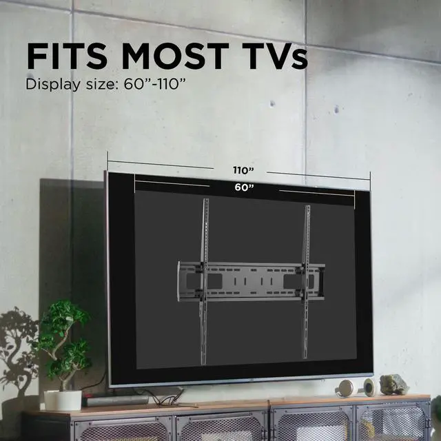 Alt view image 3 of 7 - ProMounts Ultra Slim Flat / Fixed TV Wall Mount  60-110, Up to 165 lb Capacity, 1.2 Profile