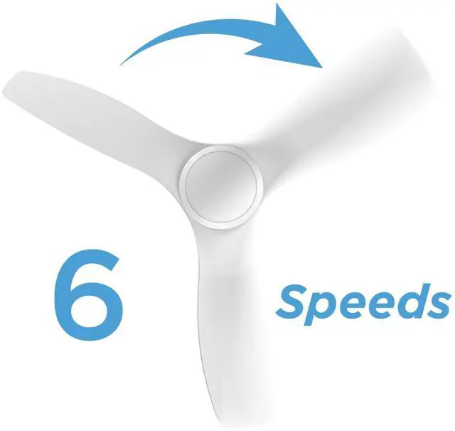 Alt view image 6 of 7 - All Seasons 52 Smart LED Ceiling Fan w/ WiFi 3-Blade, 3 Speeds, Reverse, Alexa & Google Compatible in White