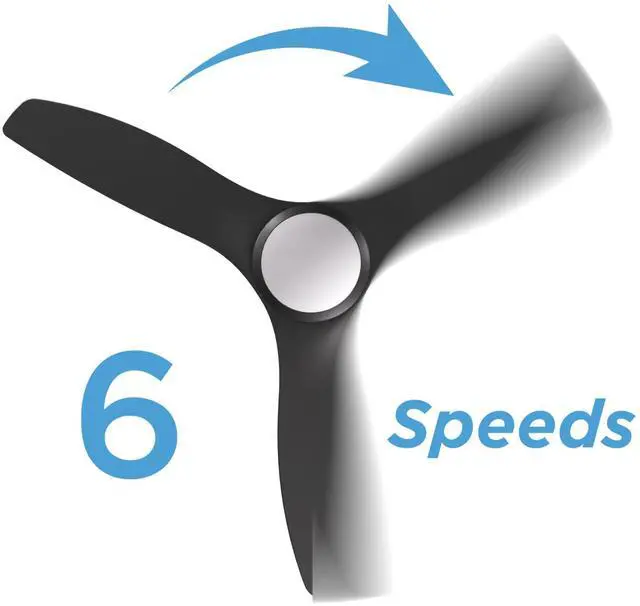 Alt view image 6 of 7 - All Seasons 52 Smart LED Ceiling Fan w/ WiFi 3-Blade, 3 Speeds, Reverse, Alexa & Google Compatible in Black