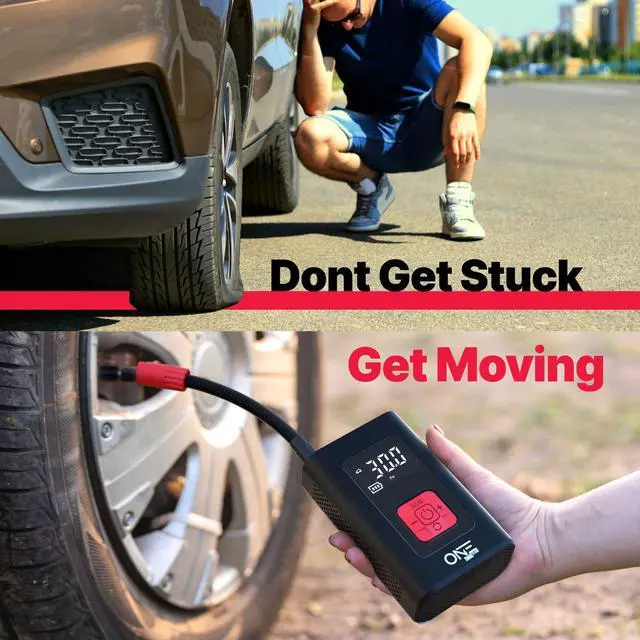 Alt view image 6 of 7 - ONE 150 PSI Portable Tire Inflator 5200 mAh / 7.4 V Battery, Digital LCD, Auto Shut-Off