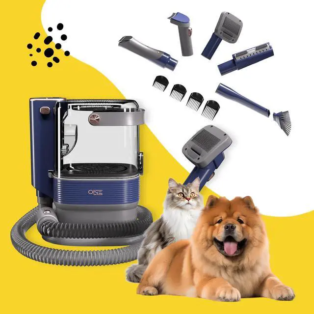 Main image of ONE Pet Grooming Vacuum with 3.2L Canister 6 Replaceable Heads, 4 Combs, Quiet Design