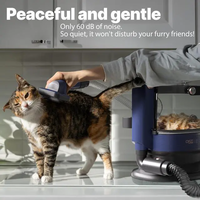 Alt view image 5 of 7 - ONE Pet Grooming Vacuum with 3.2L Canister 6 Replaceable Heads, 4 Combs, Quiet Design
