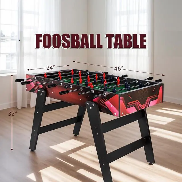 Alt view image 4 of 5 - 46 Full-Size Foosball Table with Heavy-Duty Frame & Easy Assembly Game Room Table for Home or Office