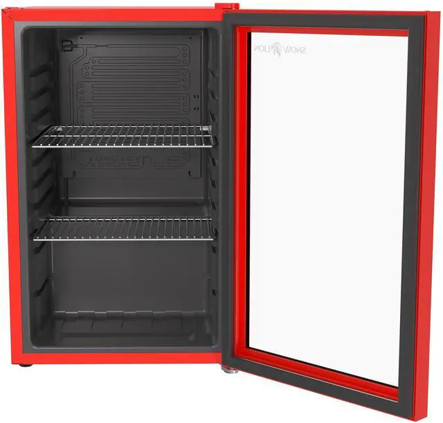 Alt view image 6 of 6 - SnowLion Premium 69 L Beverage Refrigerator 2.4 cu ft Freestanding Mini Fridge with Glass Door Red