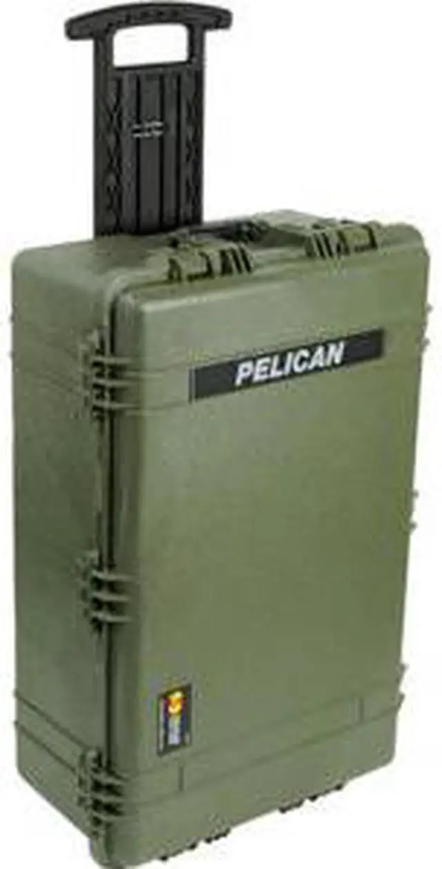 Alt view image 4 of 7 - Pelican 1650 Large Crushproof Wheeled Dry Case, 30.75x20.5x11.6in, OD Green Case