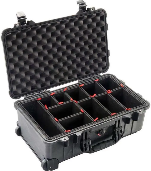 Alt view image 3 of 13 - Pelican 1510TP Carry-On Case with TrekPak Divider System, Black #015100-0050-110