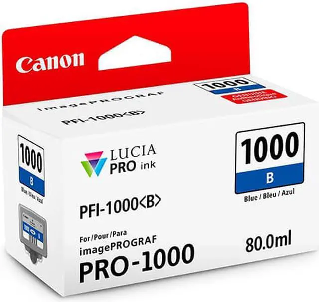 Alt view image 3 of 4 - Canon PFI-1000 B LUCIA PRO Blue Ink Tank (80ml)