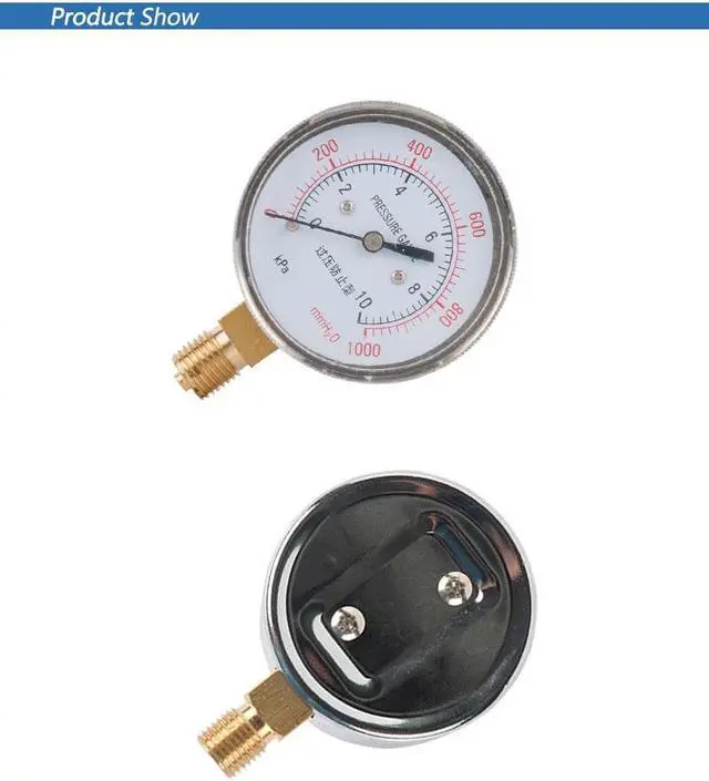 Alt view image 4 of 5 - ELECALL New YE-60 0~10KPA Air Diaphragm Pressure Gauge Phosphor Bronze Film Box Pressure Gauge Positive Pressure Meter