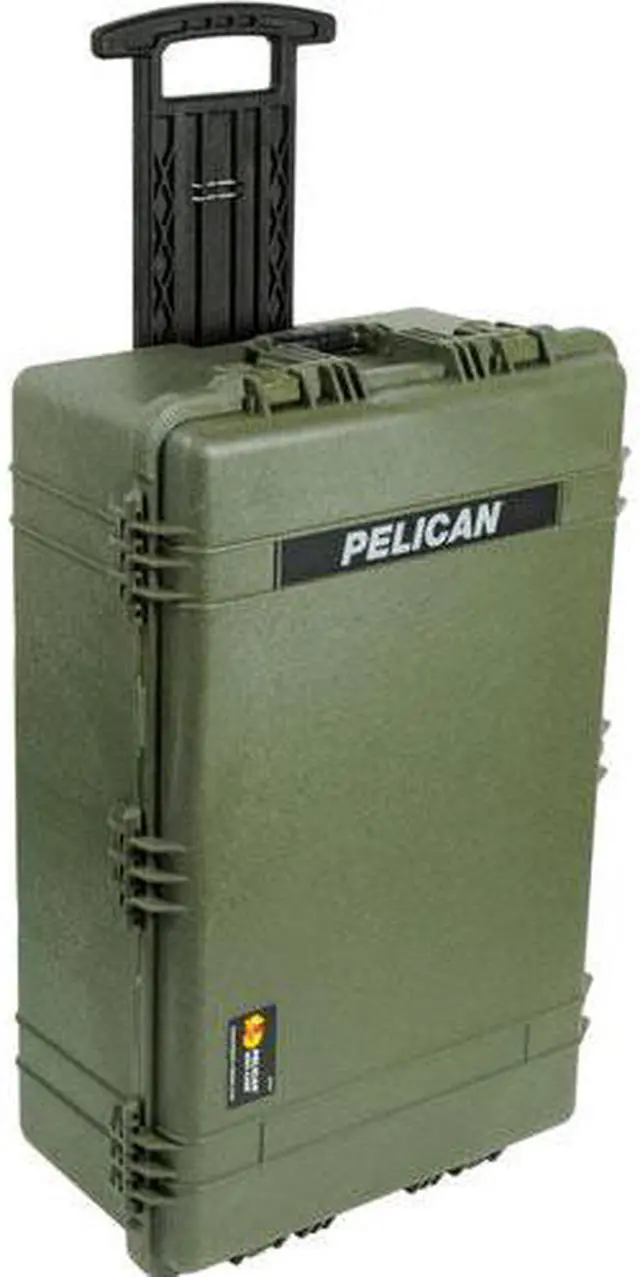 Alt view image 2 of 7 - Pelican 1650 Large Crushproof Wheeled Dry Case, 30.75x20.5x11.6in, OD Green Case