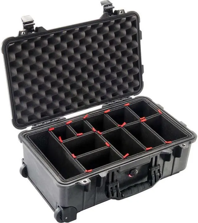 Alt view image 2 of 13 - Pelican 1510TP Carry-On Case with TrekPak Divider System, Black #015100-0050-110