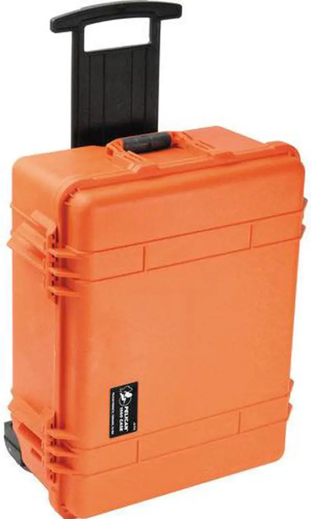 Alt view image 3 of 5 - Pelican 1560 Large Crushproof Wheeled Dry Box, 22x18x10.4in, Orange - No Foam