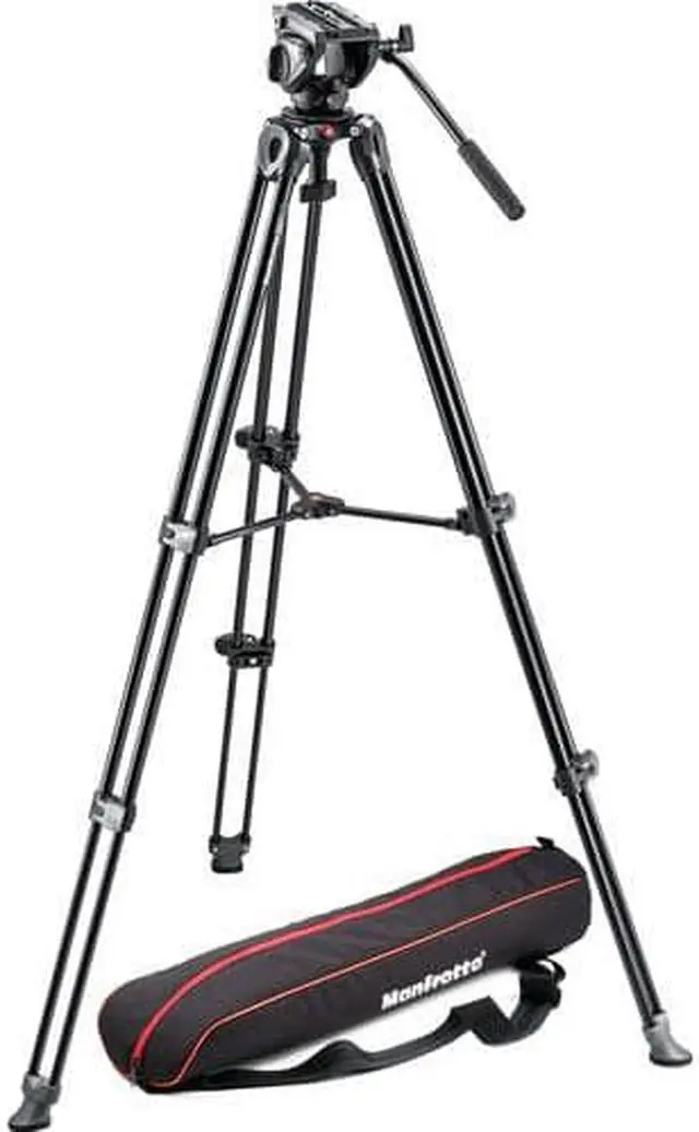 Alt view image 7 of 15 - Manfrotto MVT502AM Tripod with MVH500A Fluid Drag Video Head w/ Carry Case MVK500AM