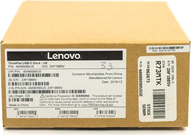 Henholdsvis Modig undskyldning New Lenovo ThinkPad USB-C Dock 40A9 DK1633 Laptop Docking Station  40A90090US SD20L36276 03X7194 w/ USB-C Cable & 90w AC Adapter Docking  Stations - Newegg.com