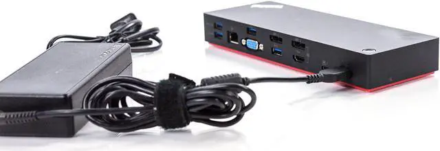 Alt view image 7 of 7 - Lenovo ThinkPad Thunderbolt 3 Dock 40AC Docking Station SD20Q68232 03X7133 DBB9003L1 w/ USB-C Cable & 135w AC Adapter