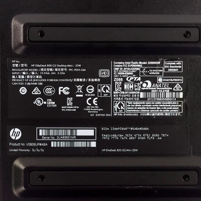 Alt view image 7 of 7 - HP EliteDesk 800 G2 Desktop Mini WiFi Core i5-6500T 2.50GHz 8GB 256GB SSD Windows 10 Pro 1 Yr Wty