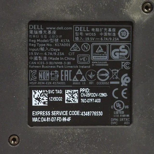 Alt view image 6 of 8 - Dell Dock WD15 (No Power Adapter) USB Type-C Docking Station Only 5FDDV