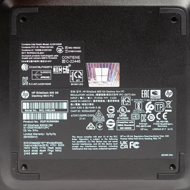 Alt view image 7 of 7 - HP EliteDesk 800 G6 Mini Desktop Intel Hex-Core i5-10500 3.10GHz WiFi 16GB 512GB M.2 SSD Win 11 Pro 1 Yr Wty